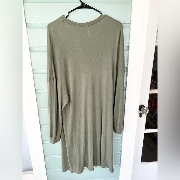 Rachel pally olive green oversized dress fall drop shoulder knee length modest - Picture 6 of 8